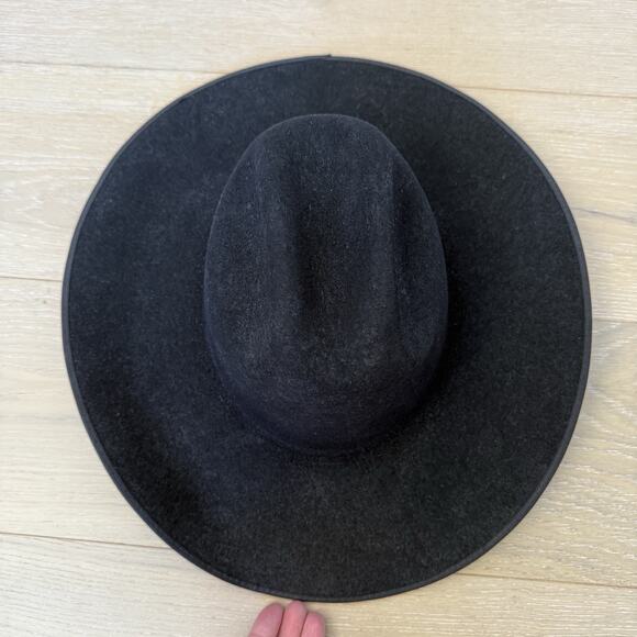 Vtg Tony Lama Black Cowboy Rancher Western Hat Santa Fe XXX Premium Wool Oval - Picture 8 of 9
